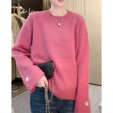Kaning Loose Soft Slimy New Year Red Sweater Woman 2026 Autumn And Winter Lazy Wind Long Sleeves Wearing Knitted Shirt