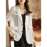 2025 Spring And Summer Thin Blazer Women's Design Sense Of Niche Fashion Temperament Loose Chiffon Sunscreen Shirt