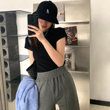 Underdastic Slimmed Short-Sleeved T-Shirt Women's Version Of The New Ins Thin Short Fashion Top Woman Trend