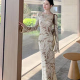 Autumn's Great-Looking Dress Light Extravagant Feeling Niche Does Not Hit The Money To Attend Important Occasions To Print Dress Women