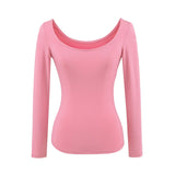 Hottie Long-Sleeved T-Shirt Girl Pure Lust Wind On The Shoulder Slim Top Inside The Bottom Blouse T-Shirt