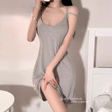 Lazy Wind Sling Dress Women's Summer New Loose Thin Casual A Word Short Skirt Tide
