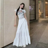 Summer 2025 New White Dress Women's Skirt Small Long A Skirt Cake Skirt Women's Half-Body Skirt