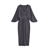Autumn Languid French Elegant Dress Famous Temperament Babes V-Neck Loose Cuff Dress