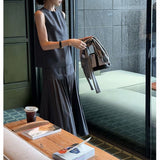 Xia Island Organ's Ten Steam High-Temperature Pressure Folds! Sleeveless Vest Organ Folded Skirt Suit Temperament Two Sets