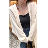 KANING Korean Languid Hooded Long Over-Knee Knitted Cardigan Women's Winter Dress Thick Loose Thin Coat