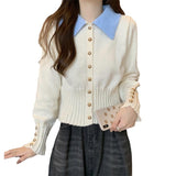 KANING Korean Collider Polo Collidered Polo Knitted Cardigan Women's New Slim Slim Sweater In Autumn And Winter 2026