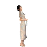 2025 New Chinese Daily Improved Version Of The Cheongsam Dress Temperament Medium Long Dress