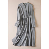 Real Shooting 2026 Autumn New Large-Size Temperament Loose Cotton Dress Temperament Thin High-End Feeling Long Dress