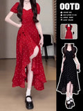 Red Dress Dress Women's Summer 2025 New Popular Explosion This Year's Huge Look Niche Beautiful Waist-Bendered Long Dress