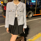 French Famous Lady Coarse Flowers, The Short Small Scented Coat Woman 2026 Spring And Autumn New Temperament Thin Open Shirt Top Woman