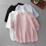 Real Shooting 2026 Summer New Cotton Spousted Simple Good-Looking Series Short-Sleeved Shirt Loose Thin Cotton Linen