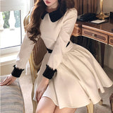 Ao Daili Classic Split Line Hepburn Dress Colored Doll Collar Bows Slim A Dress Autumn 2025