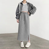 Black Half-Dress Girl Spring And Autumn 2025 New A-Word Long-Term High-Rise High-Waisted Temperament Straight Skirt