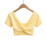 Spice Girls Fashion Personality Blogger Double-Layer Knot Short-Sleeved T-Shirt