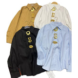 2026 Heavy Industry Fashion Collar Loose Personality Button Simple Women's Long-Sleeved Shirt Shirt