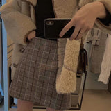 Lattice Hair, Half-Dress Autumn And Winter Women's Dress 2025 New High-Rise Thin A-Shaped Skirt A-Step Skirt