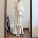 Small Fragrant Temperament To Close The Waist Long Skirt Of The National Style Two Sets Of Women 2025 Autumn And Winter New French Suit Skirt