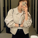 Jacket Workwear Blouse Spring And Autumn New High-End Temperament Pure Color Simple Casual Small Short Coat Woman
