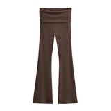 New Hottie Sexy Casual Flare Trousers Design Feel Thin Straight Broad Leg Pants Low Waist