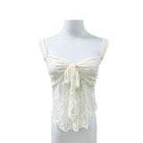 Summer New Pink Bow Lace Sling Female Korean Version Of Pure Hot Girl Short Inside And Outside To Wear Clothes