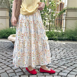 Broken Flower Tea Rests High Waist Half-Dress Woman's Spring 2026 New A Word Showing Thin And Gentle Style Long Skirt