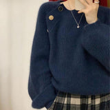 Spring And Autumn 2026 New Chic Design Sense Niche French Temperament Lazy Wind Soft Glutinous Sweater Knitted Shirt Women