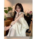 French Gentle Wind Sling Dress Women's Summer 2025 New Seaside Resort Beach Dress Small Long Dress