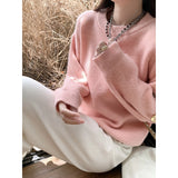 KANING Candy Round-Neck Knitted Shirt 2026 Autumn And Winter New Lazy Wind Casual Bottom With Sweater