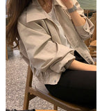 Jacket Workwear Blouse Spring And Autumn New High-End Temperament Pure Color Simple Casual Small Short Coat Woman