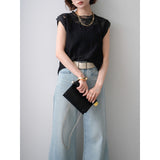 Multiplication Large Number Of Goods New High-End Collar Lace Lace Fashion Sleeveless Shirt Top Lady