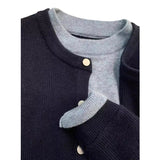 KANING Red Fake Two Knitted Cardigan Women 2026 Autumn New Design Long-Sleeved Sweater Wears A Female