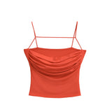 Sexy Folded Bra Pad Small Vest Women's New Elastic Sling Belt Short Top
