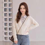 LEKA Korean Spliced Striped Two-Piece Collar Sweater In Autumn Commuter Hooded Loose Thin Knitwear