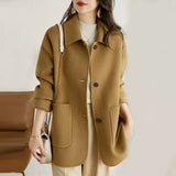 Hairy Coat Women 2026 Autumn And Winter New Korean Version Of The Simple Hair This Coat Single Row Buckle Hepburn Wind Coat Woman