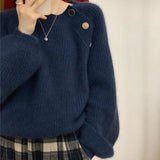 Spring And Autumn 2026 New Chic Design Sense Niche French Temperament Lazy Wind Soft Glutinous Sweater Knitted Shirt Women