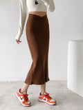 Ins Babes V-Sistered Fork Dress Girl Autumn New Personality Pit Knitted Hip Skirt Half-Dress Skirt