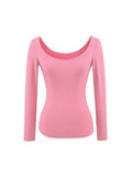 Hottie Long-Sleeved T-Shirt Girl Pure Lust Wind On The Shoulder Slim Top Inside The Bottom Blouse T-Shirt
