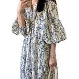 French Loose Age Reduction Dress Women's Summer Temperament Reduction Gentle Temperament With Thin Floral Dress