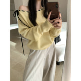 KANING Korean Design Feels To Wear A Rope Knitting Shirt 2026 Autumn And Winter New Leisure Jacket Comfortable Sweater Woman