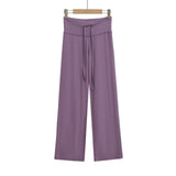 Summer New Yoga Elastic High-Waisted Loose-Rloose Straight Trousers Languid Languid Casual Drag Trousers