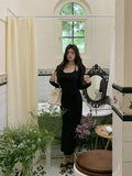 Hanging Neck Thin Dress Girl Spring And Autumn Long Sleeves To Repair The Skirt Temperament Tight-But Hip Fishtail Long Dress Outlet