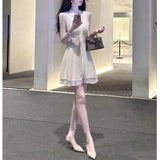 2 Versions Of The 2026 Summer Chiffon French V Tie With Large Skirt White Moon Dress Tide