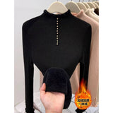 KANING Semi-High Collar Plus Thick Bottom Knitted Shirt 2026 Autumn And Winter New Wood Ear One-Piece Sweater Woman