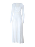 Pure Desire Deep V Temperament Dating White Dress Woman 2025 Autumn New Banquet Lace Dress