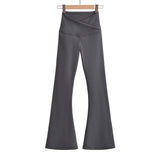 22366 New Winter Women's Wear Hair V Waist-Up Yoga Pants Casual Flared Trousers Women's Style