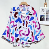European Casual Casual Comfortable Pattern Shirt Women Long Sleeve Loose Fashion Bottom Small Shirt Tide