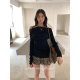 Vintage Leopard Print Sexy Hot Girl Half-Dress Girl Autumn And Winter New Tight Body Slim Net Want To Pack Short Skirt