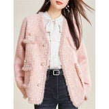 KANING Korean Small Fragrant Breeze Knitted Jacket 2026 Autumn And Winter New Escreide Sleeve Sweater Cardigan Shirt Top