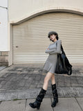 The Leaves Of The Half-High Collar Waist Dress Women Autumn And Winter Figure Wrapped In The Ass Of The Little Mother Fishtail Skirt Inside The Skirt